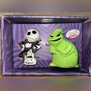 Nightmare Before Christmas Jack Skellington Oogie Boogie Salt Pepper Shakers NEW